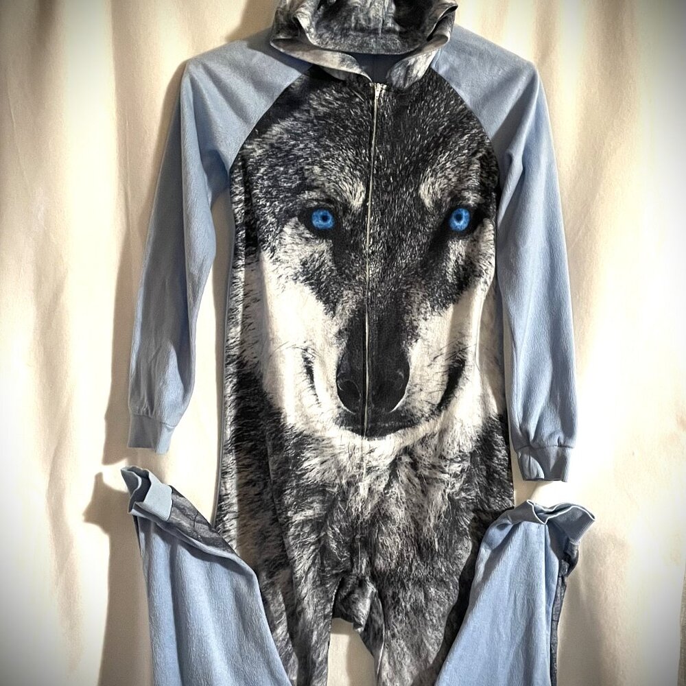 Mens Adult Secret Treasures Onesie Full Zip Up Pajamas Size Small Open Feet